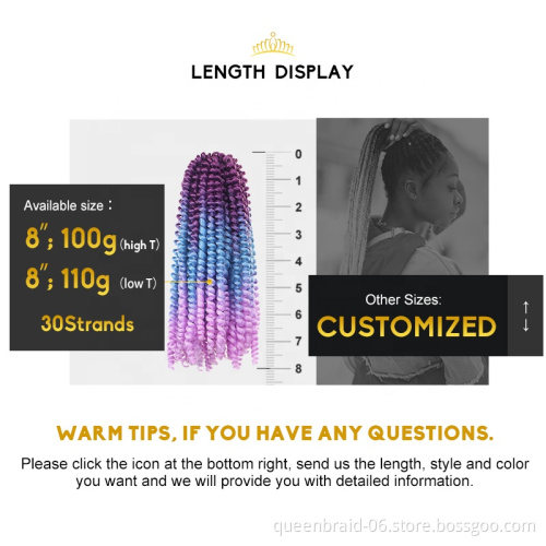 Factory Outlet Crochet Braid Bomb Twist Braid Crochet Hair Ombre Color Synthetic Fluffy Hair Extension Spring Twist Crochet Hair